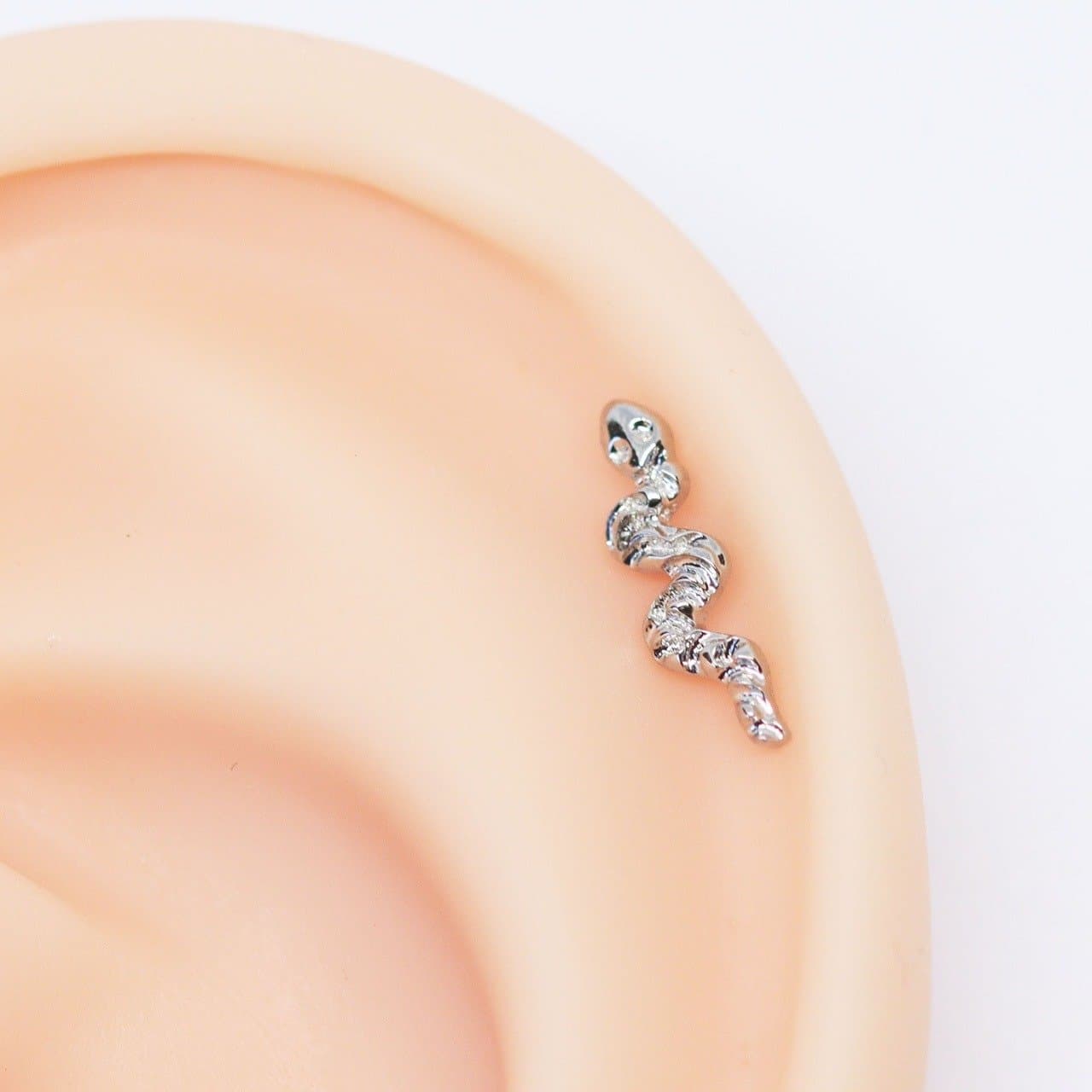 Piercing Hélix Labret Serpente em Titânio