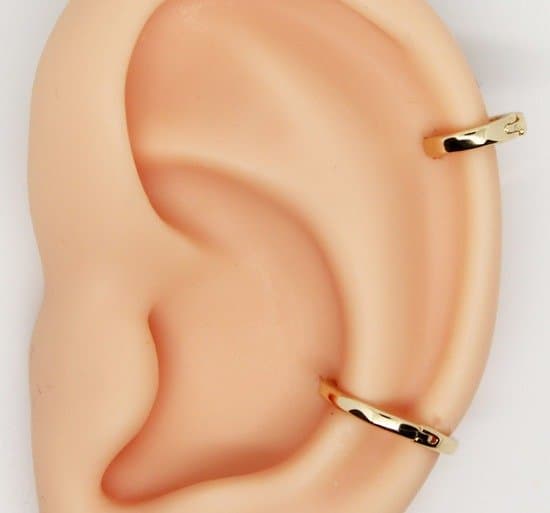 Piercings Hélix  Conch Kit Argolas Clickers Folheados a Ouro