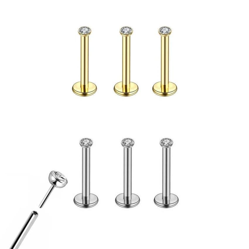 Piercings Trio Labret Australiano Titânio Push In