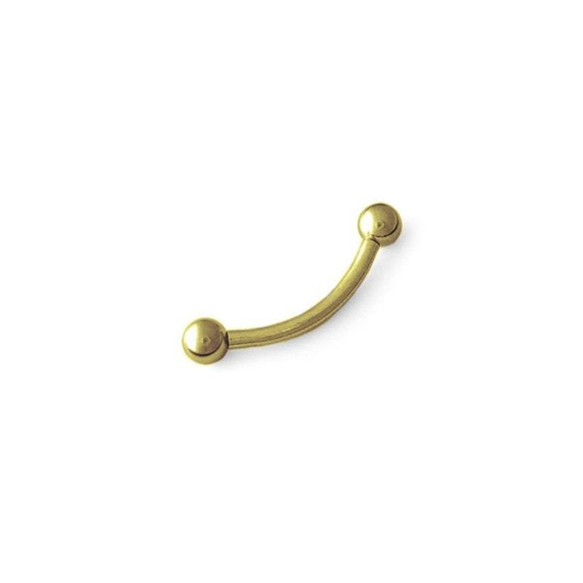 Piercing Banana de Bolinha Aço PVD Gold