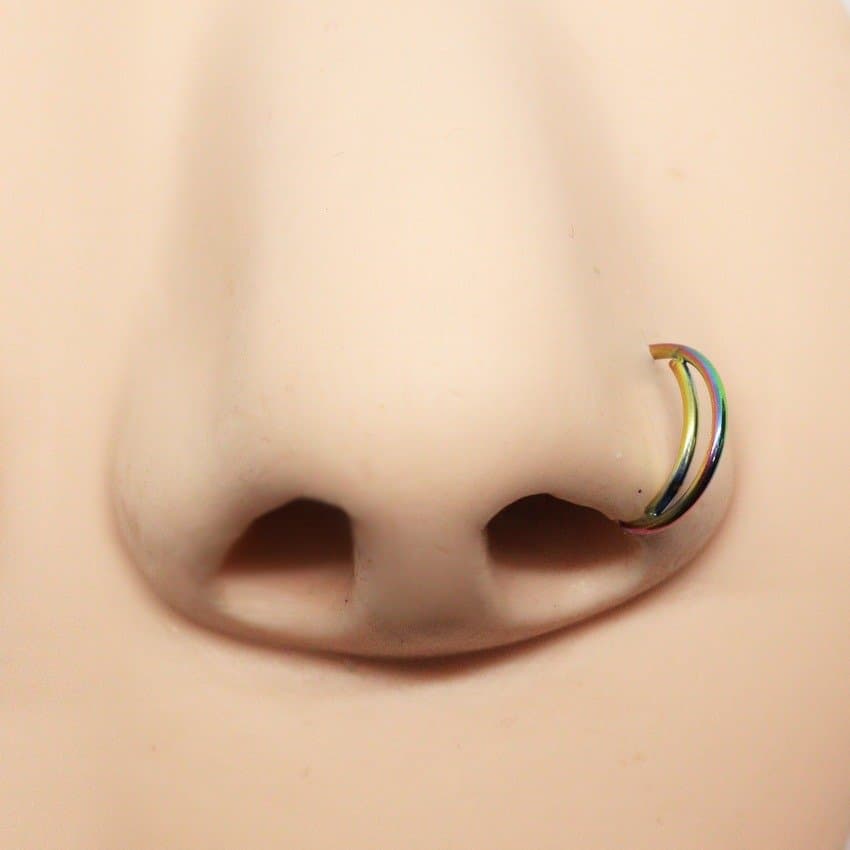 Piercing  Nariz Argola Meia Lua Aço Cirúrgico Rainbow