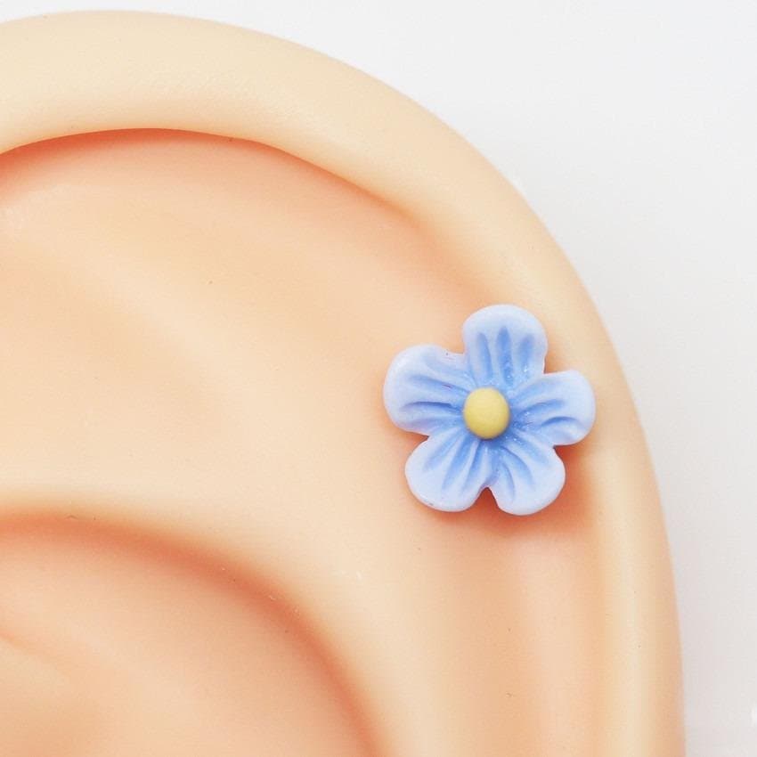 Piercing Flor Candy Azul