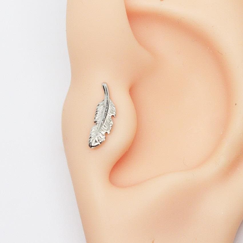 Piercing Tragus Pena todo em Aço Cirúrgico