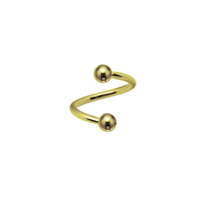 Piercing Hélix Twister Spiral  Aço PVD gold