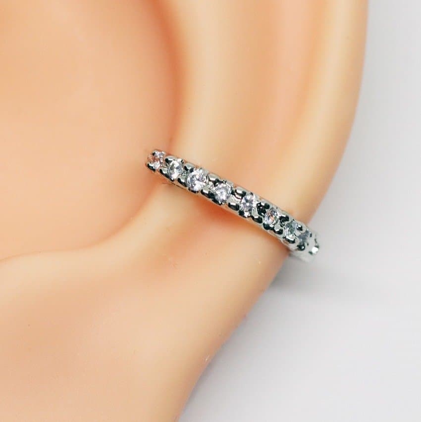 Piercing Conch Clicker Argola com Zircônias Frente e Verso