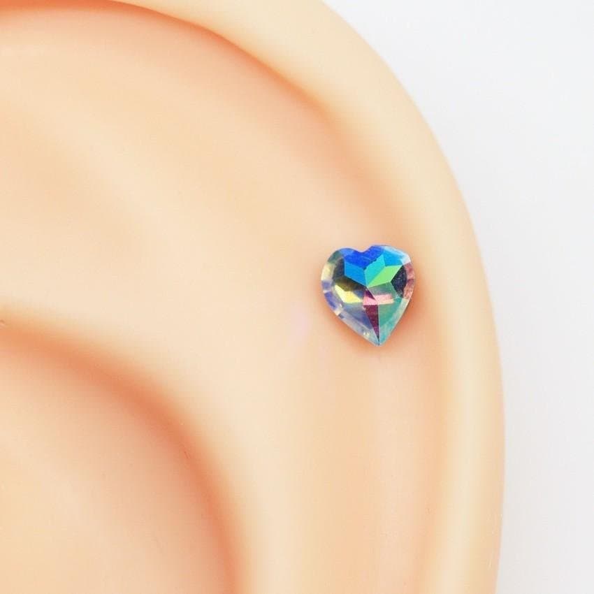 Piercing de Coração Boreal com Haste em Aço Cirúrgico