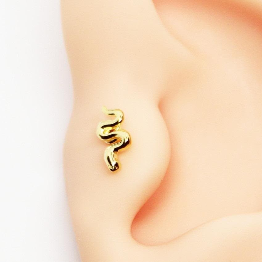 Piercing Serpente Folheado a Ouro