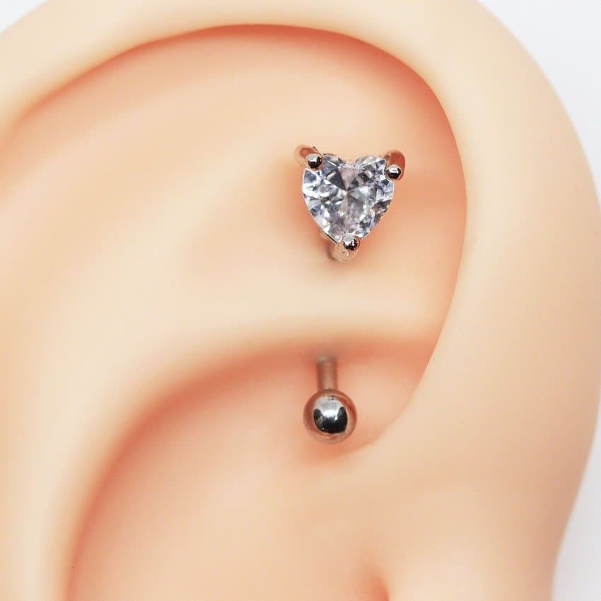 Piercing Rook Intimo Banana Coração de Zircônia