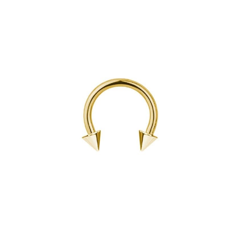Piercing Ferradura em Aço Cirúrgico PVD Gold com Spike