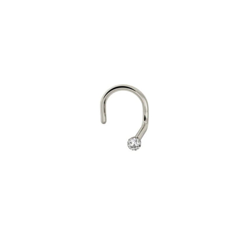 Piercing Nostril Ponto de Luz Ouro Branco 18k