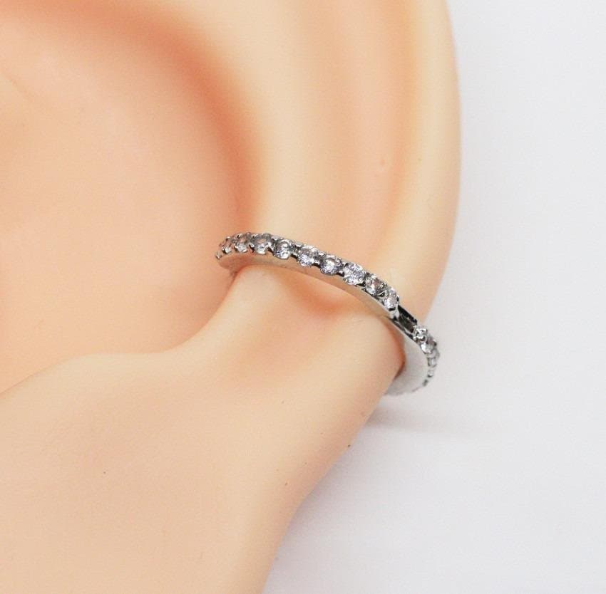 Piercing Argola de Conch Zircônias Frente e Verso Clicker