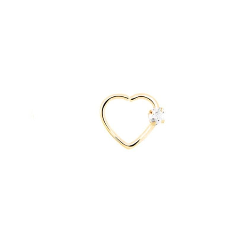 Piercing Daith Clips de Coração Folheado com Zircônia