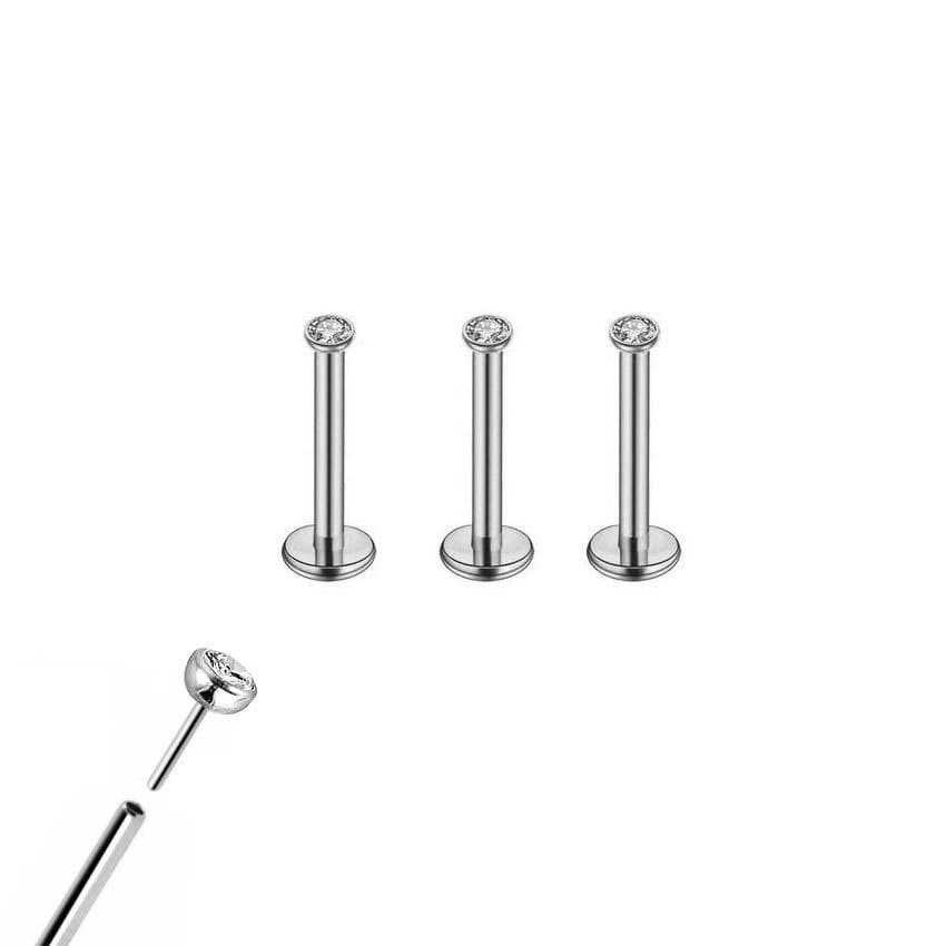 Piercings Trio Labret Australiano Titânio Push In