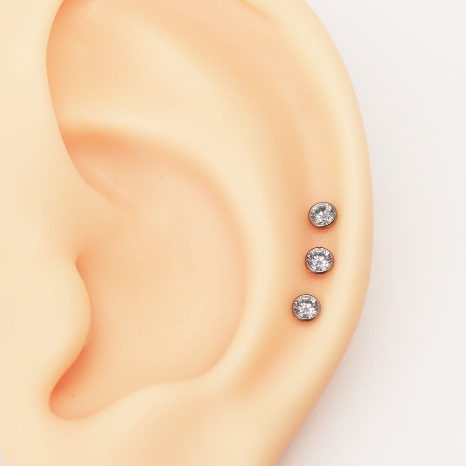 Piercings Trio Labret Australiano Pedra 3mm Titânio Push In