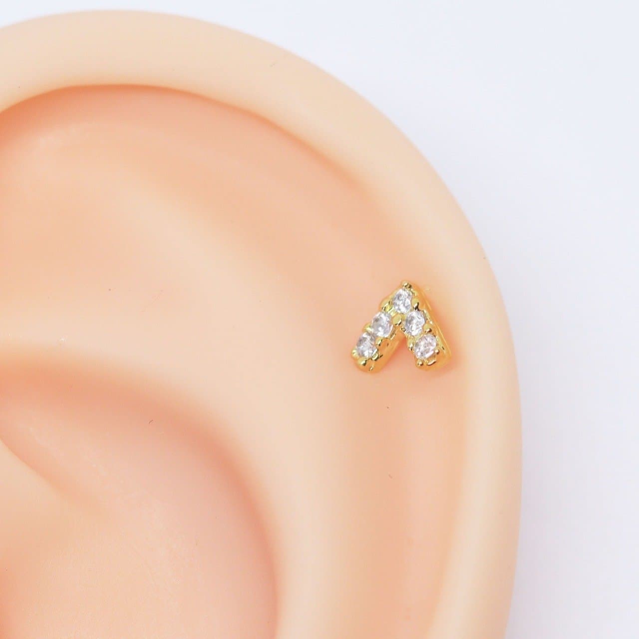 Piercing Tragus Helix V Invertido Haste Em Aço