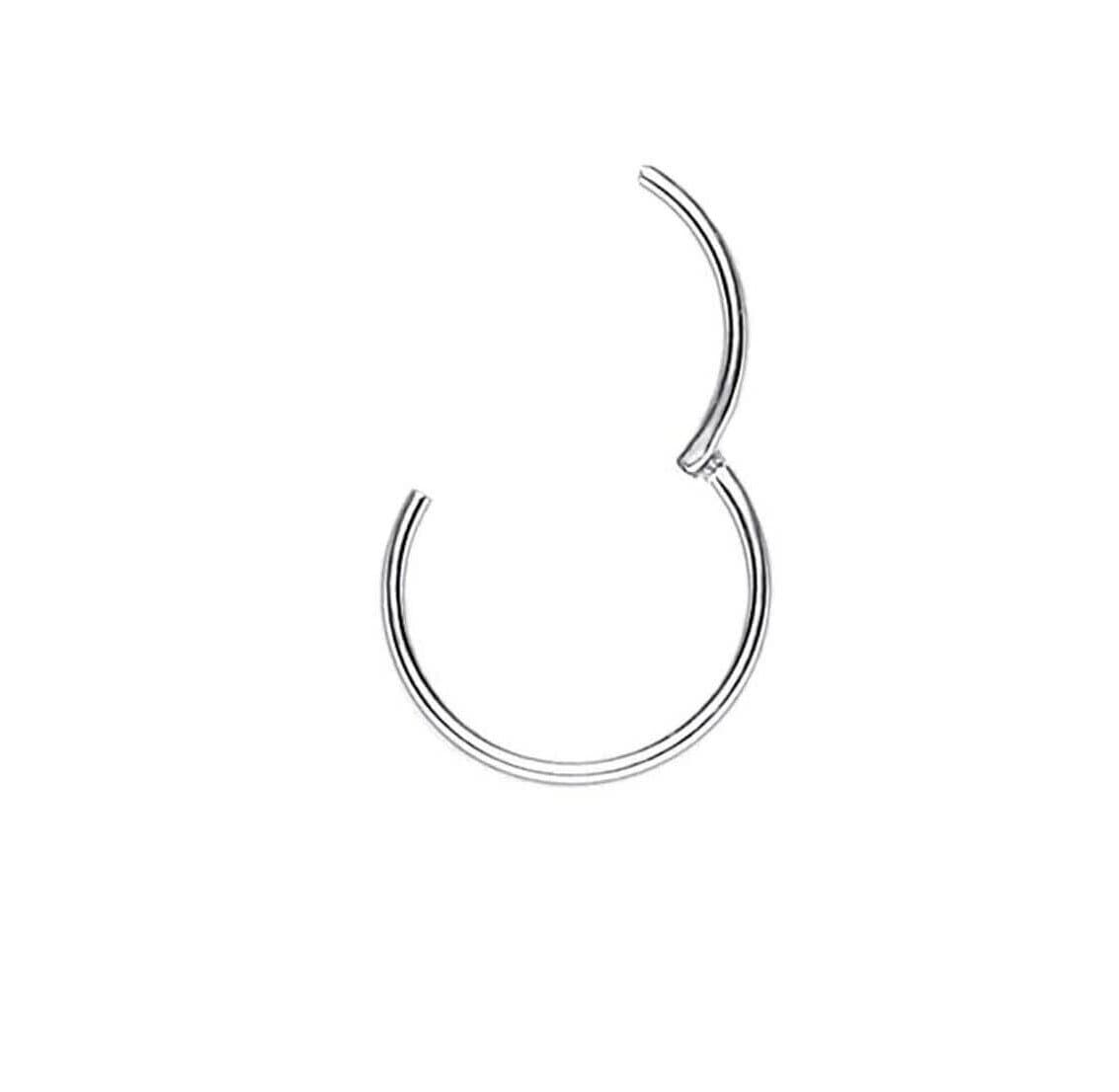 Piercing Nariz Argola Lisa Clicker Ultra Fina em Aço Cirúrgico