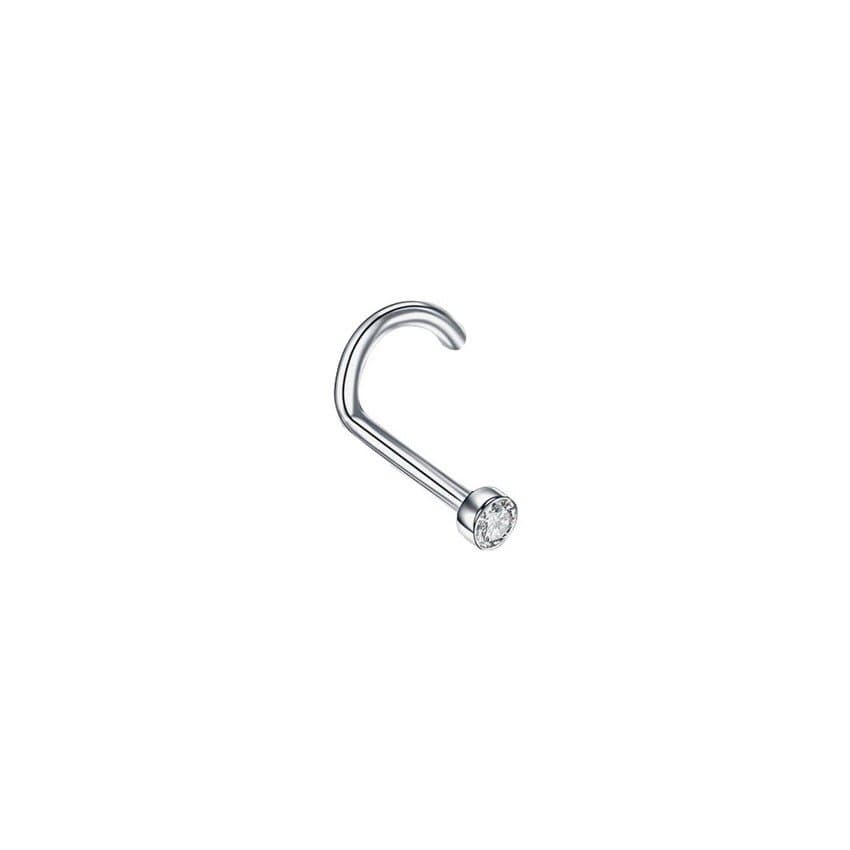Piercing Nostril com Zircônia em Titânio Natural