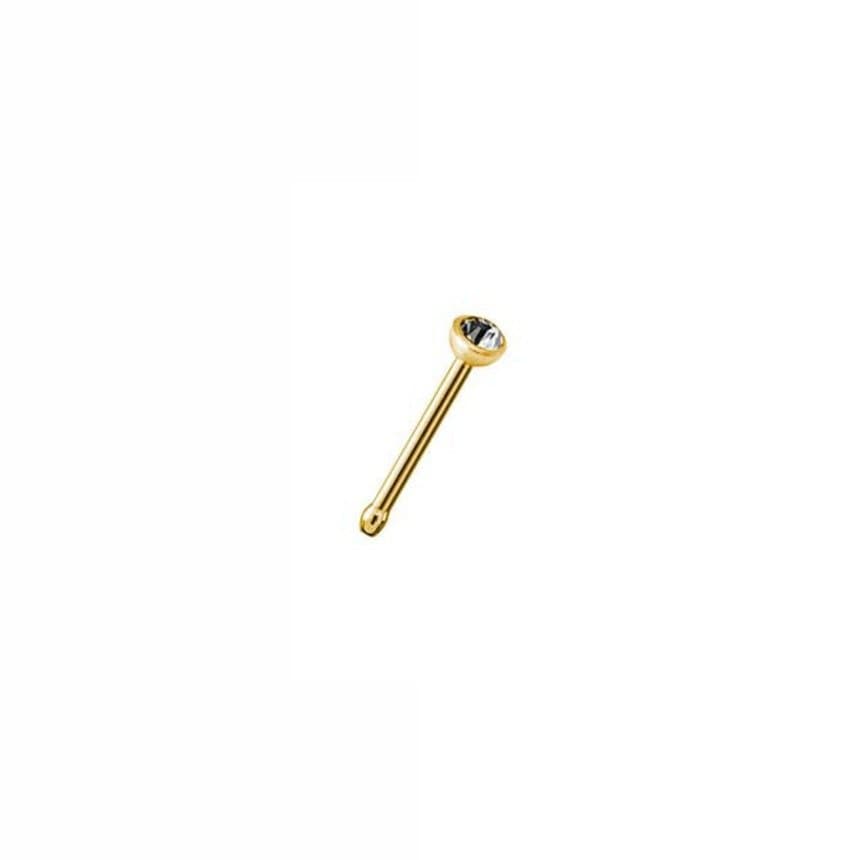 Piercing Nostril Reto em Aço PVD Gold