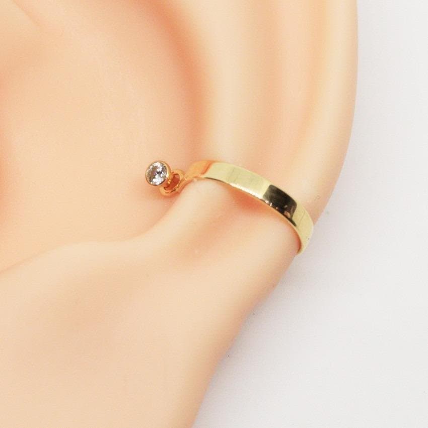 Piercing Liso 2 em 1 Conch Ouro 18k 10mm