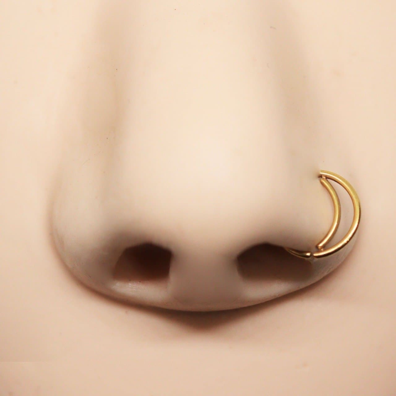 Piercing Nariz Argola Meia Lua Aço PVD Dourado